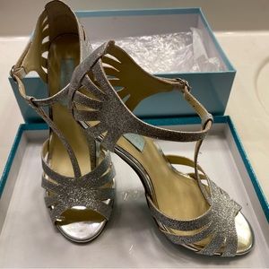 Betsey  Johnson Silver Glitter Heels
